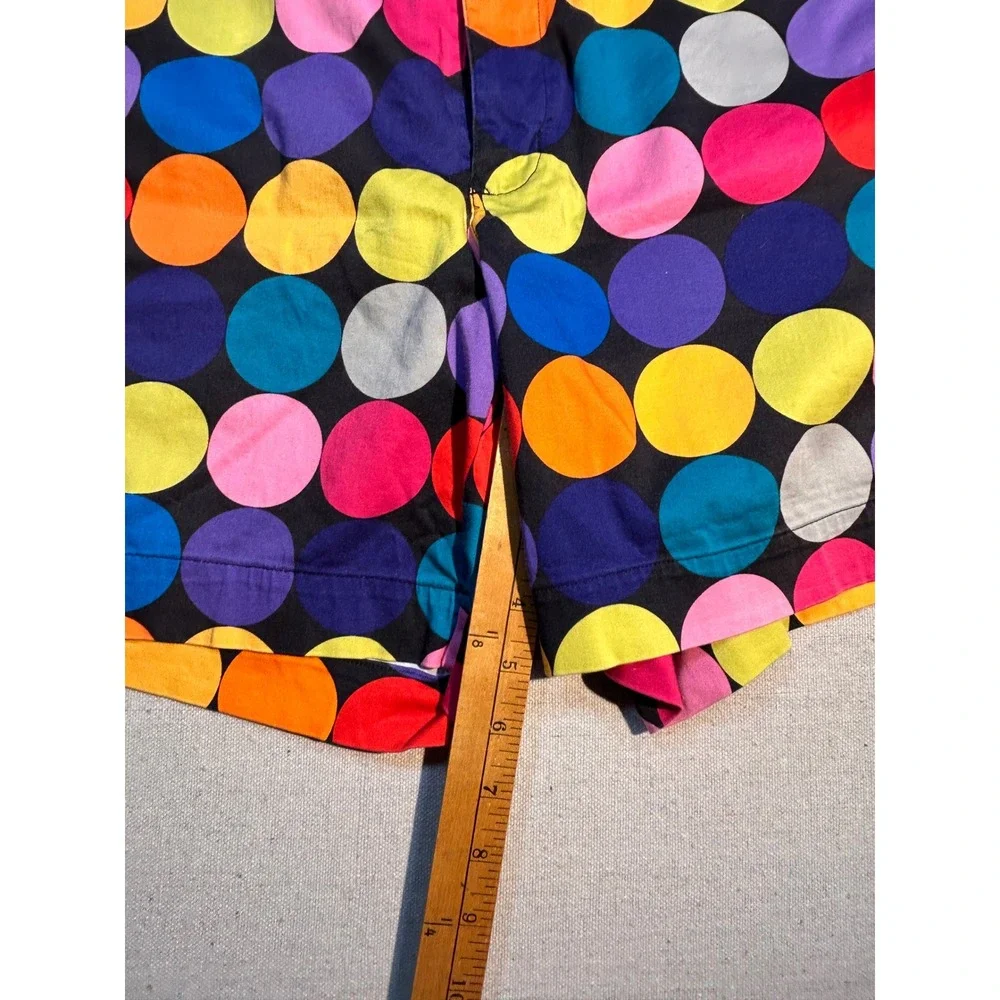 Loudmouth Golf Shorts Mens 34 Black Multicolor Polka Dot Cotton Blend Beach Wear